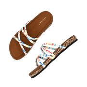 Women Colorful Strap Sandals - Premium Collection (W-UV-01-WHITE-MULTI)