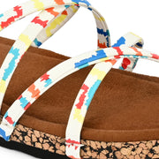 Women Colorful Strap Sandals - Premium Collection (W-UV-01-WHITE-MULTI)