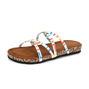 Women Colorful Strap Sandals - Premium Collection (W-UV-01-WHITE-MULTI)