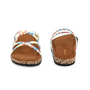 Women Colorful Strap Sandals - Premium Collection (W-UV-01-WHITE-MULTI)