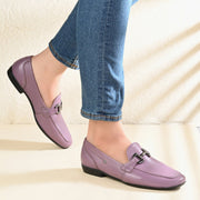 Women Premium Leather Loafers (W-VICTORIA-02-LILAC)
