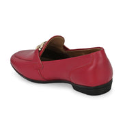 Women Premium Leather Loafers (W-VICTORIA-02-RED)