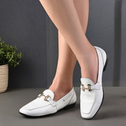 Women Premium Leather Loafers (W-VICTORIA-02-WHITE)