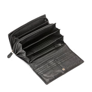 West Port Premium Leather Women Clutch Wallet (W-WT-AO-01-BLACK)