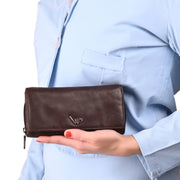 West Port Premium Leather Women Clutch Wallet (W-WT-AO-01-BROWN)
