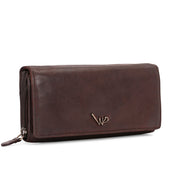 West Port Premium Leather Women Clutch Wallet (W-WT-AO-01-BROWN)