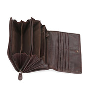 West Port Premium Leather Women Clutch Wallet (W-WT-AO-01-BROWN)
