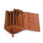 West Port Premium Leather Women Clutch Wallet (W-WT-AO-01-COGNAC)