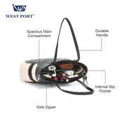 West Port Premium Tote Handbag for Women (WP-BOSS-BELLE-BLACK)