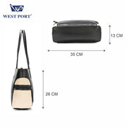 West Port Premium Tote Handbag for Women (WP-BOSS-BELLE-BLACK)
