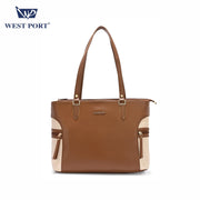 West Port Premium Tote Handbag for Women (WP-BOSS-BELLE-TAN)