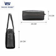 West Port Premium Tote Handbag for Women (WP-ELAN-BLACK)