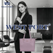 West Port Premium Tote Handbag for Women (WP-ELAN-PEACH)