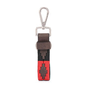 West Port Premium Leather Handcrafted Keychain (WP-KEYCHAIN-01-BLACK-RED)