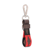 West Port Premium Leather Handcrafted Keychain (WP-KEYCHAIN-01-BLACK-RED)