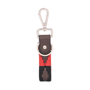 West Port Premium Leather Handcrafted Keychain (WP-KEYCHAIN-01-BLACK-RED)