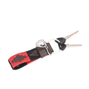 West Port Premium Leather Handcrafted Keychain (WP-KEYCHAIN-01-BLACK-RED)