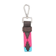 West Port Premium Leather Handcrafted Keychain (WP-KEYCHAIN-02-BLUE-PINK)