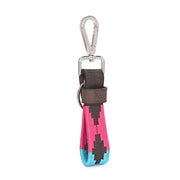 West Port Premium Leather Handcrafted Keychain (WP-KEYCHAIN-02-BLUE-PINK)