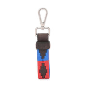 West Port Premium Leather Handcrafted Keychain (WP-KEYCHAIN-03-RED-BLUE)