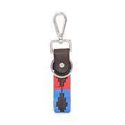 West Port Premium Leather Handcrafted Keychain (WP-KEYCHAIN-03-RED-BLUE)