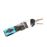 West Port Premium Leather Handcrafted Keychain (WP-KEYCHAIN-04-BLUE-GREEN)