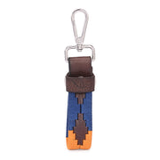 West Port Premium Leather Handcrafted Keychain (WP-KEYCHAIN-05-NAVY-ORANGE)