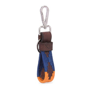West Port Premium Leather Handcrafted Keychain (WP-KEYCHAIN-05-NAVY-ORANGE)
