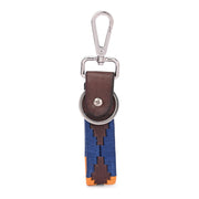 West Port Premium Leather Handcrafted Keychain (WP-KEYCHAIN-05-NAVY-ORANGE)