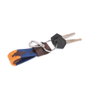 West Port Premium Leather Handcrafted Keychain (WP-KEYCHAIN-05-NAVY-ORANGE)