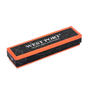 West Port Premium Leather Handcrafted Keychain (WP-KEYCHAIN-05-NAVY-ORANGE)