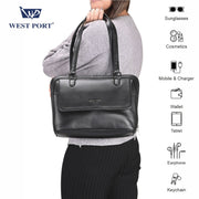 West Port Premium Shoulder Handbag for Women (WP-LINEA-BLACK)