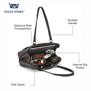 West Port Premium Shoulder Handbag for Women (WP-LINEA-BLACK)