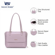 West Port Premium Shoulder Handbag for Women (WP-LINEA-PEACH)
