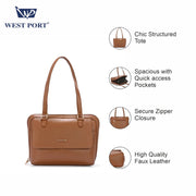 West Port Premium Shoulder Handbag for Women (WP-LINEA-TAN)