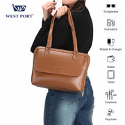 West Port Premium Shoulder Handbag for Women (WP-LINEA-TAN)