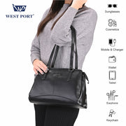 West Port Premium Tote Handbag for Women (WP-URBAN-GRACE-BLACK)