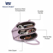West Port Premium Tote Handbag for Women (WP-URBAN-GRACE-PEACH)