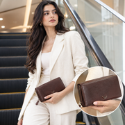 West Port Premium Leather Women Clutch Wallet (W-WT-AO-01-BROWN)