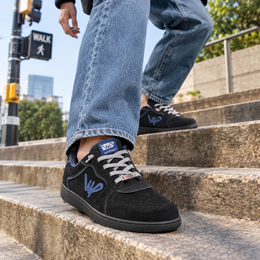 West Port Trendy Casual Sneakers (MIAMI-50-BLACK-BLUE)