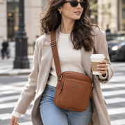 West Port Premium Leather Messenger Crossbody Sling Bag (MBG-AO-02-COGNAC)